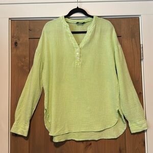 Dokotoo oversized gauze Tunic Blouse Womens M button down pop over Boho Beach